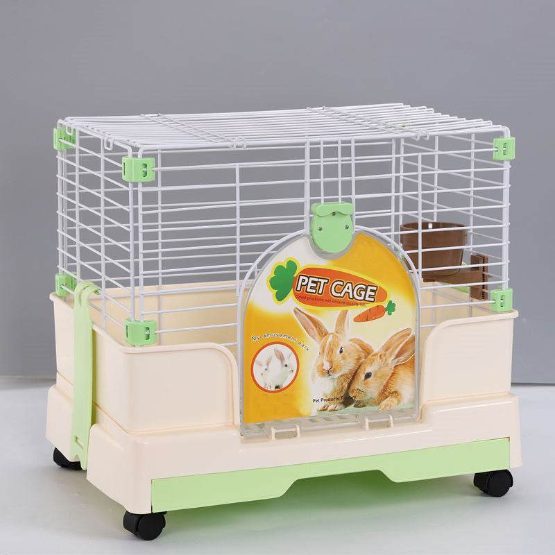 Petservo - Rabbit & Guinea Pig Cage with Tray & Wheels Green – YES4PETS