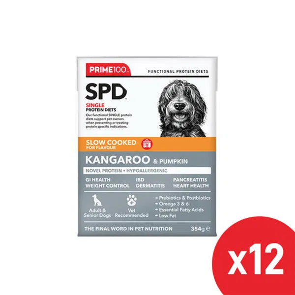 Prime100 - SPD Single Protein Diets Slow Cooked Kangaroo & Pumpkin Wet Dog Food 354 Gm