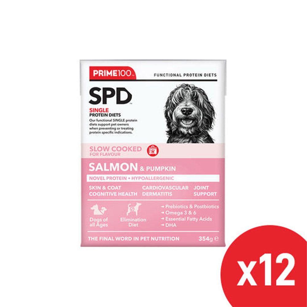 Prime100 - SPD Single Protein Diets Slow Cooked Salmon & Pumpkin Wet Dog Food 354 Gm