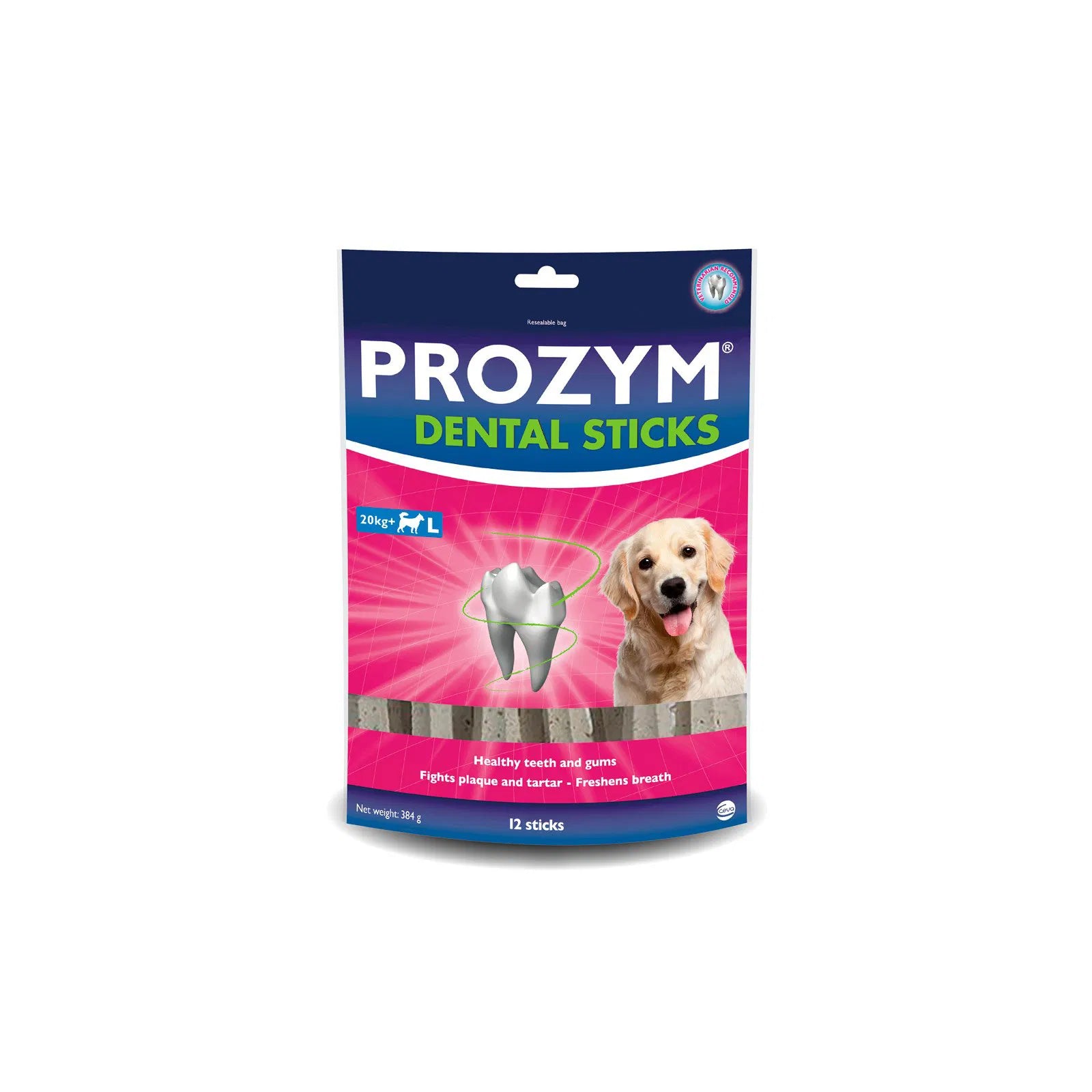 Prozym Dental Sticks packaging for dogs on a white background at Pt Servo