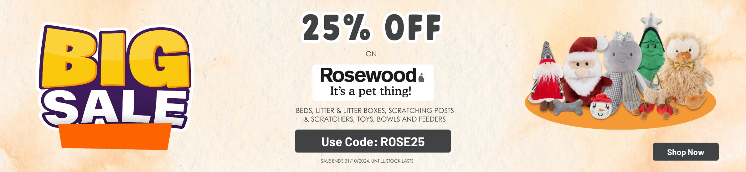 Shop Rosewood products at 25% off for your Pets Banner laptop - Pet Servo