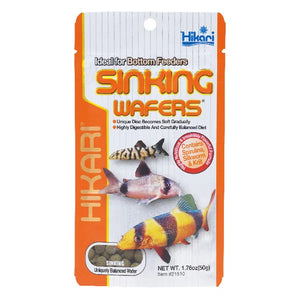 Hikari Sinking Wafers packaging for aquarium fish on a white background at Pet Servo