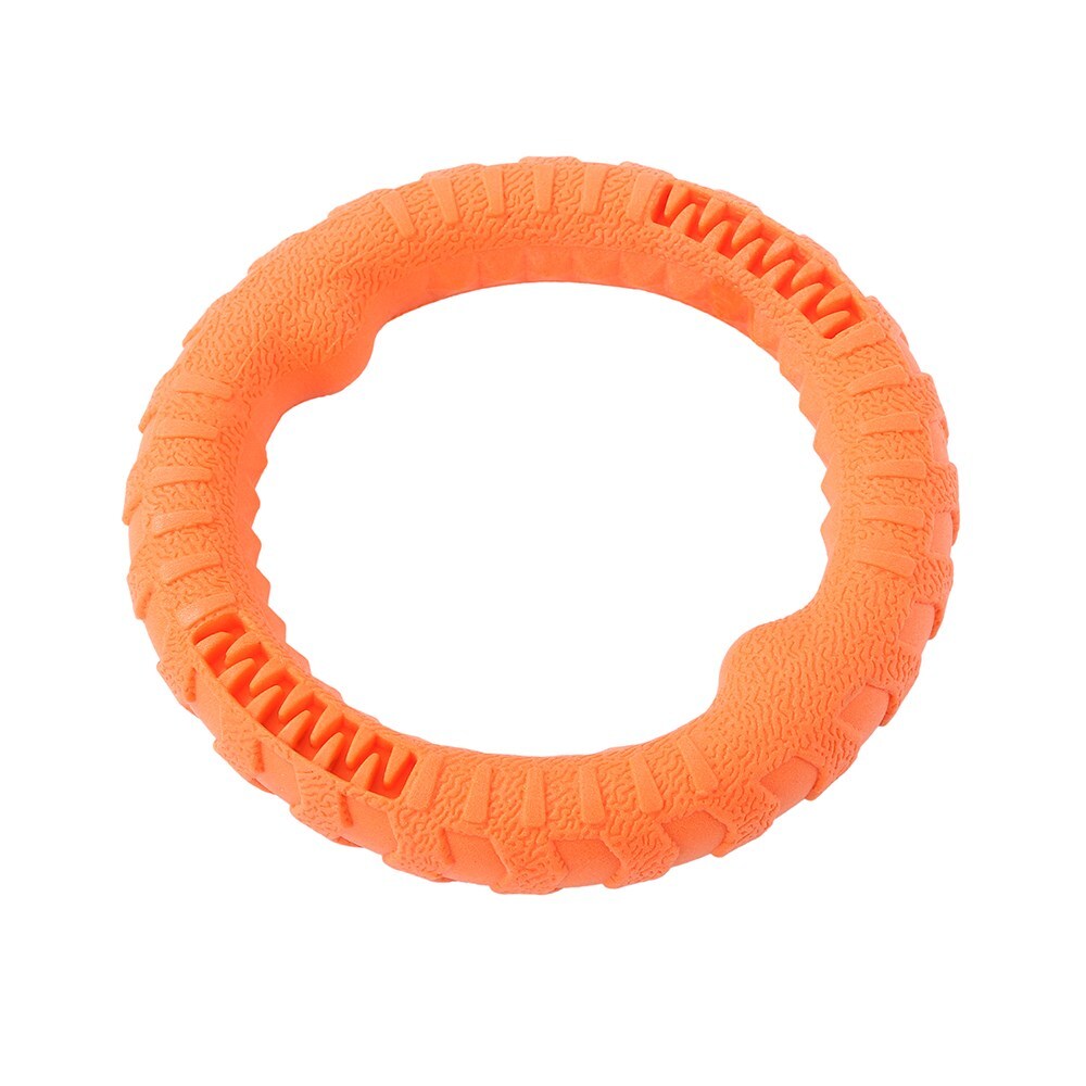 Orange rubber ring with 'Nylabone' branding on a white background at Pet Servo
