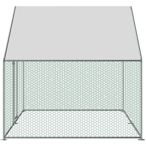 A 3D line drawing of a rectangular enclosure or cage with a solid light gray top panel and a honeycomb-patterned mesh front and side walls, shown on a plain white background at Pet Servo