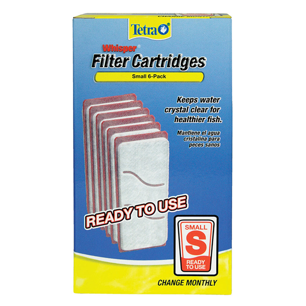 Box of Tetra Whisper Filter Cartridges with text on a white background at Pet Servo