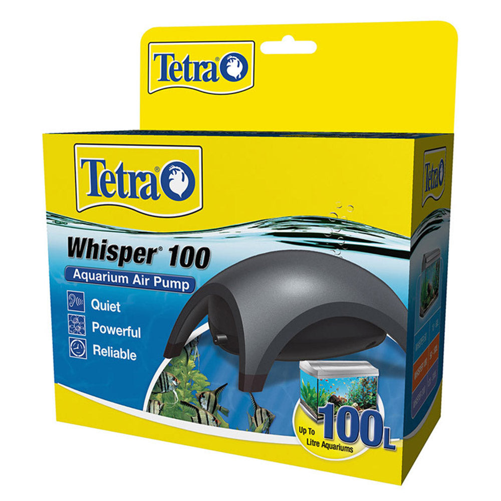 Tetra Whisper 100 aquarium air pump packaging on a white background at Pet Servo