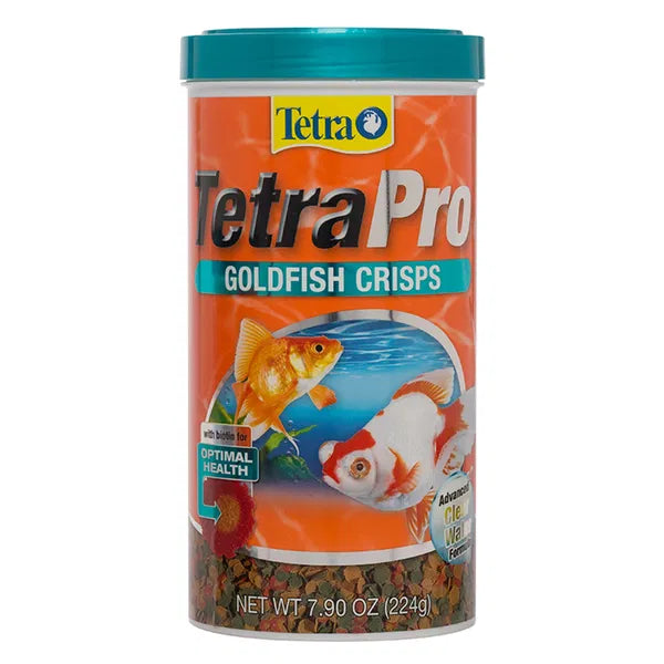 Tetra Pro Goldfish Crisps container on a white background at Pet Servo