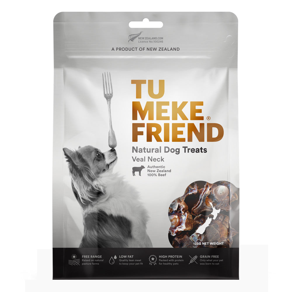 Package of Tu Meke Friend natural dog treats with a dog and treat illustration on a white background at Pet Servo