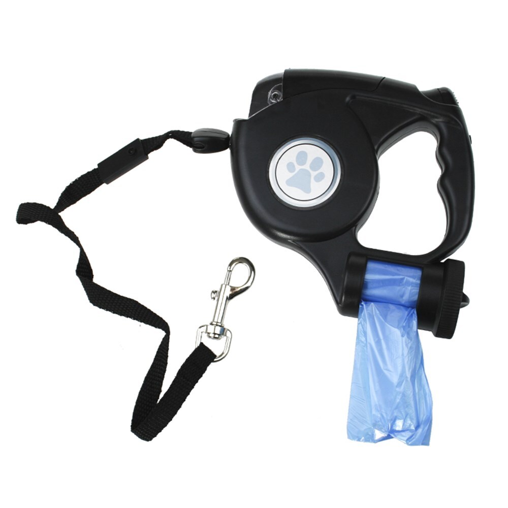 YES4PETS - 5m Retractable Dog Leash with Waste Bag Dispenser - Pet Servo