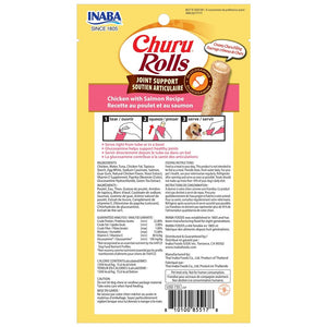 Package of Churu Rolls dog treat with INABA branding on a white background