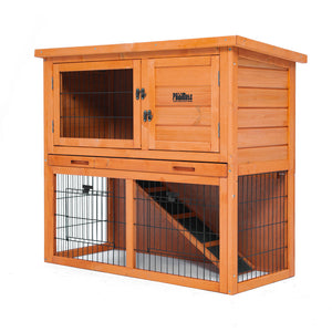 Rabbit Hutch Chicken Coop 92x45x82cm 2 Storey Cage Run Aria_Pet Servo
