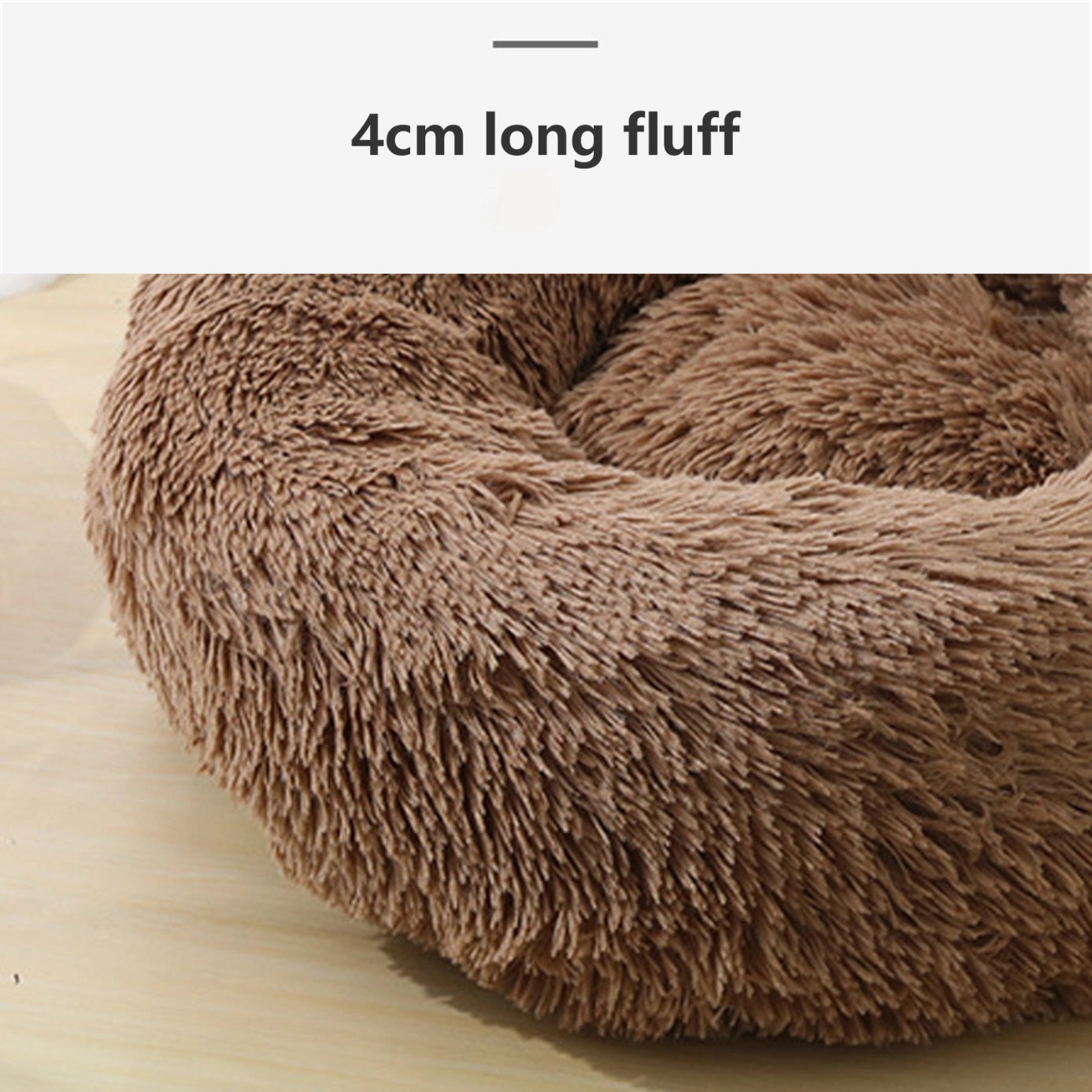 Pet Fantastic - Pet Dog Bed Bedding Warm Plush Round Soft Dog Nest Light Coffee at Pet Servo