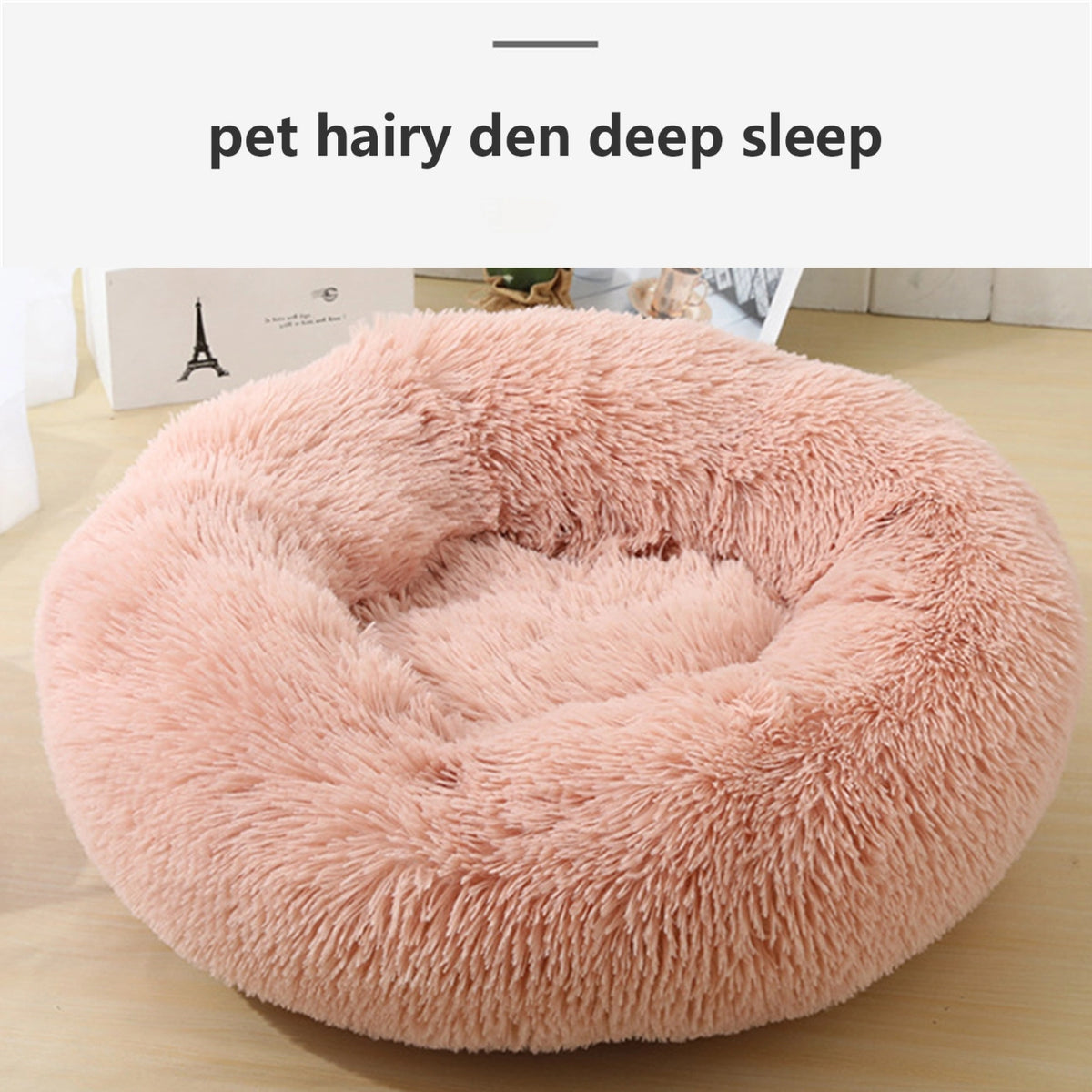 Pet Fantastic - Pet Dog Bedding Warm Plush Round Comfortable Nest Comfy Sleep kennel Pink at Pet Servo