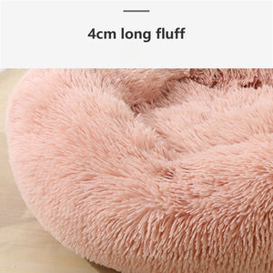 Pet Fantastic - Pet Dog Bedding Warm Plush Round Comfortable Nest Comfy Sleep kennel Pink at Pet Servo
