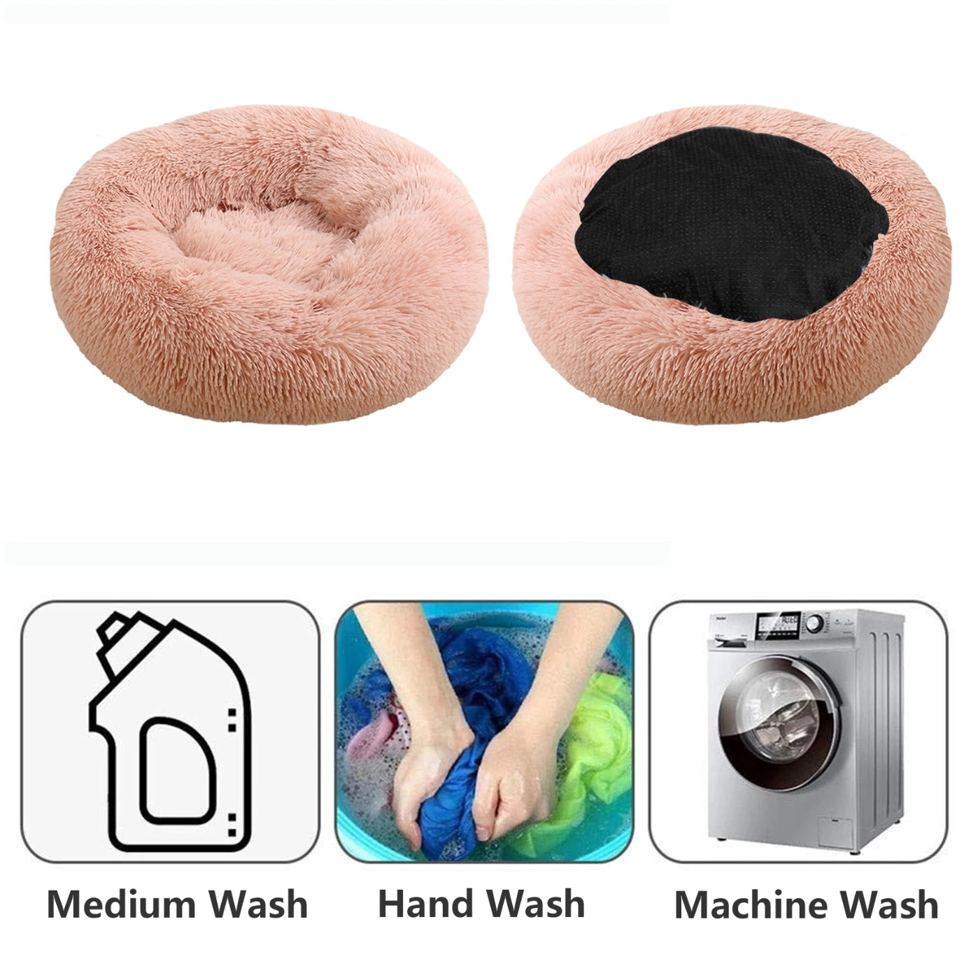 Pet Fantastic - Pet Dog Bedding Warm Plush Round Comfortable Nest Comfy Sleep kennel Pink at Pet Servo
