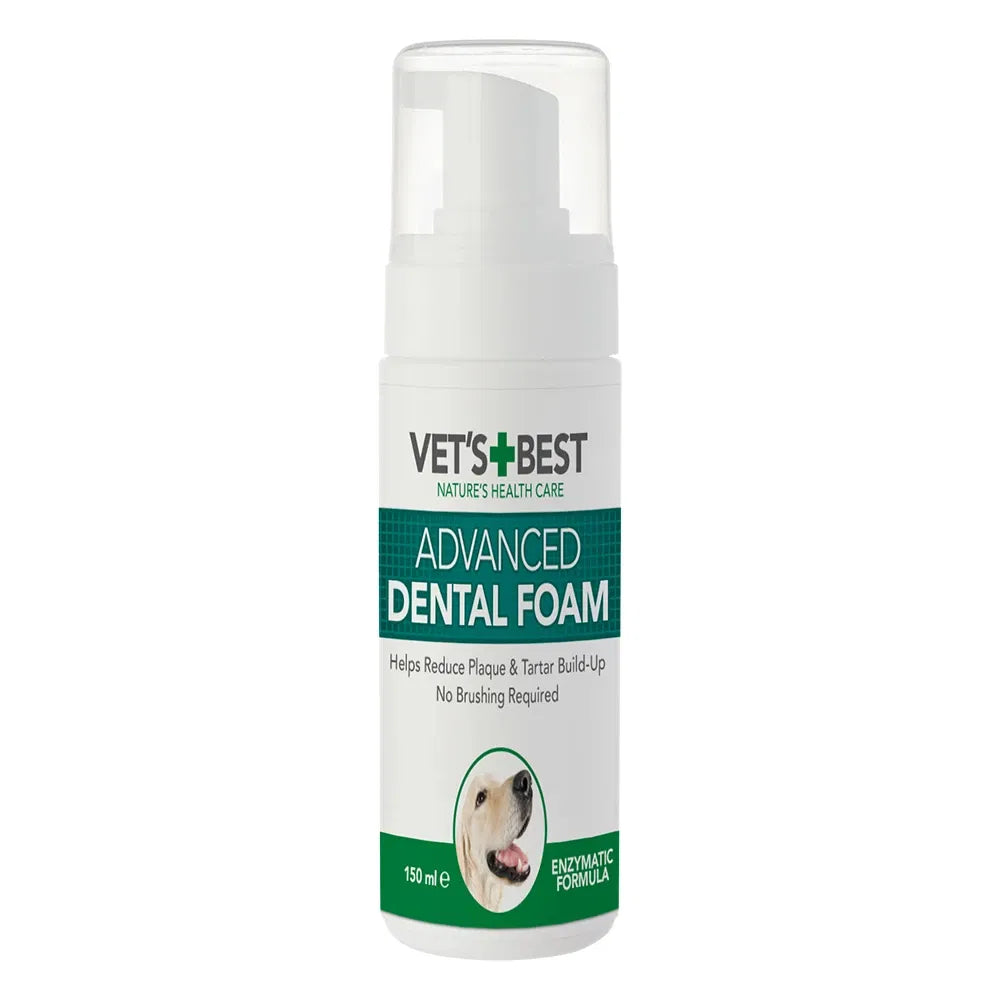 Vet's Best Advanced Dental Foam bottle on a white background at Pet Servo