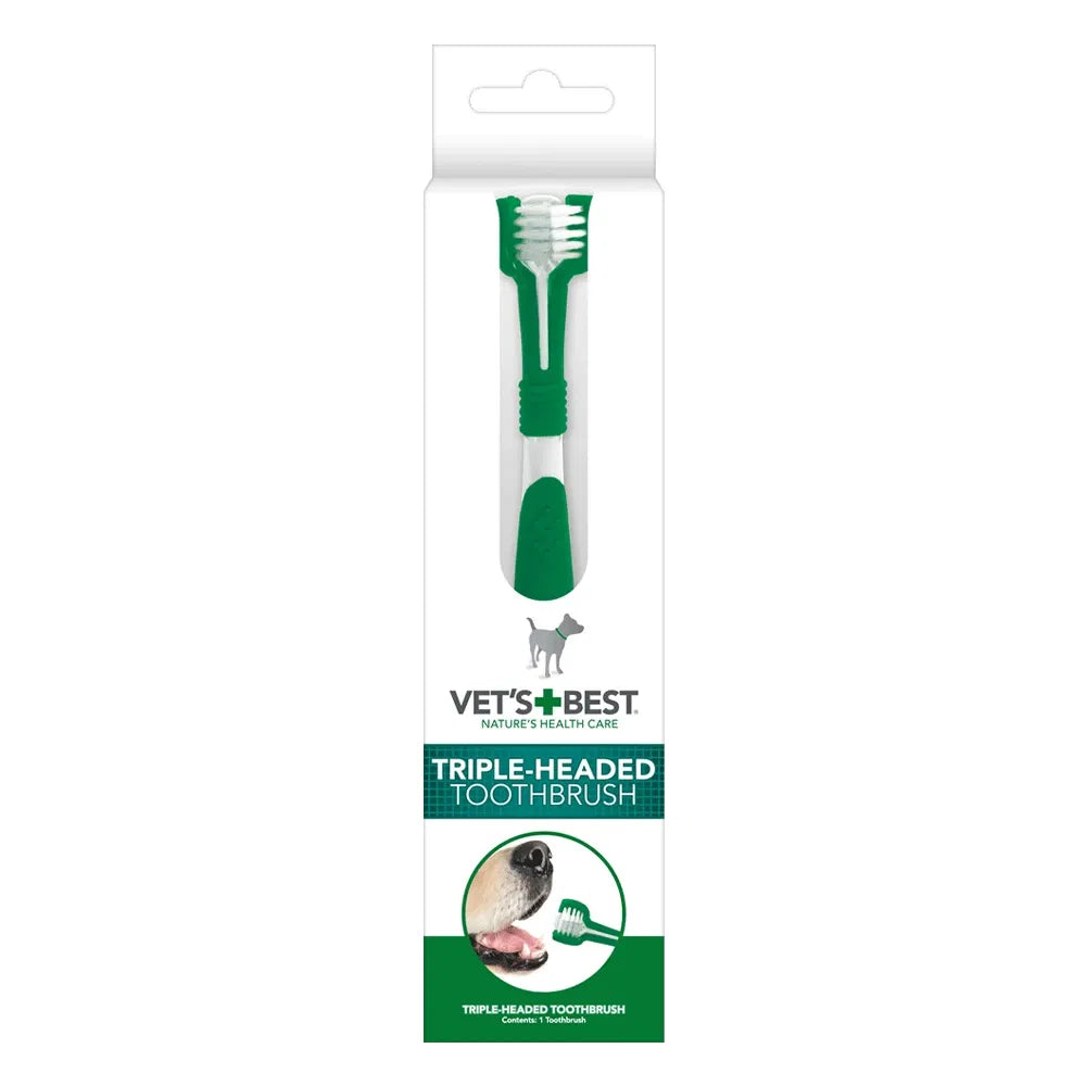 Vet's Best - Nature's Health Care Triple Headed Toothbrush for Dogs