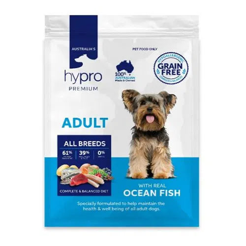 Dog food package with a small dog on the label, featuring the brand 'hypro' at Pet Servo