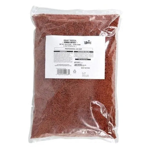 Clear bag of red pet food with a label on a white background at Pet Servo