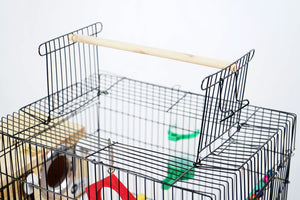 YES4PETS - Medium Black Bird Cage with Stand & Wheels - Pet Servo