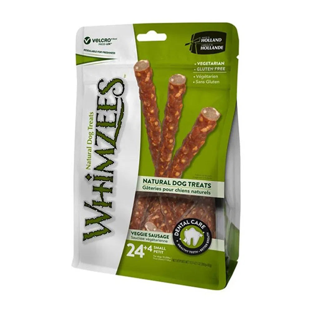 Package of Whimzees natural dog treats with green and white design at Pet Servo