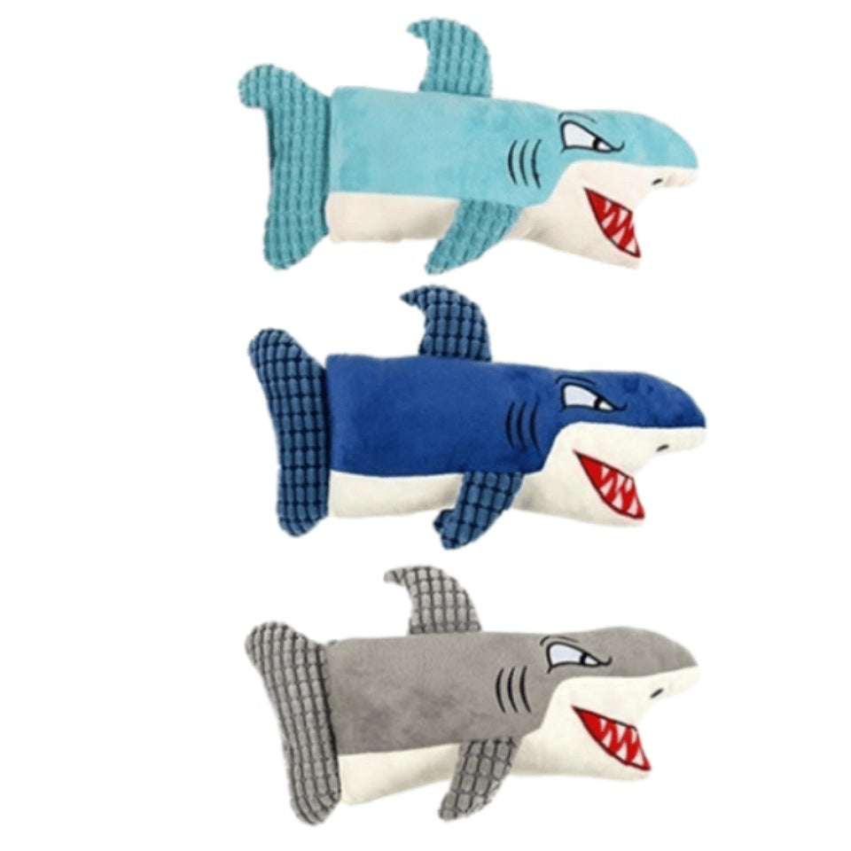 YES4PETS - 2x Dog Puppy Play Toy Plush Shark 40x17cm - Petservo