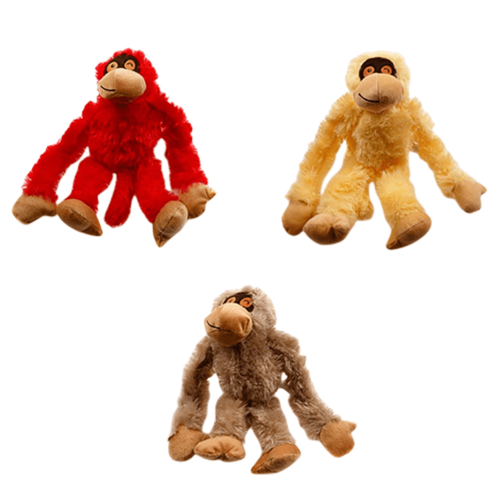 YES4PETS - 3x Plush Squeaky Gorilla Dog Toys - Petservo