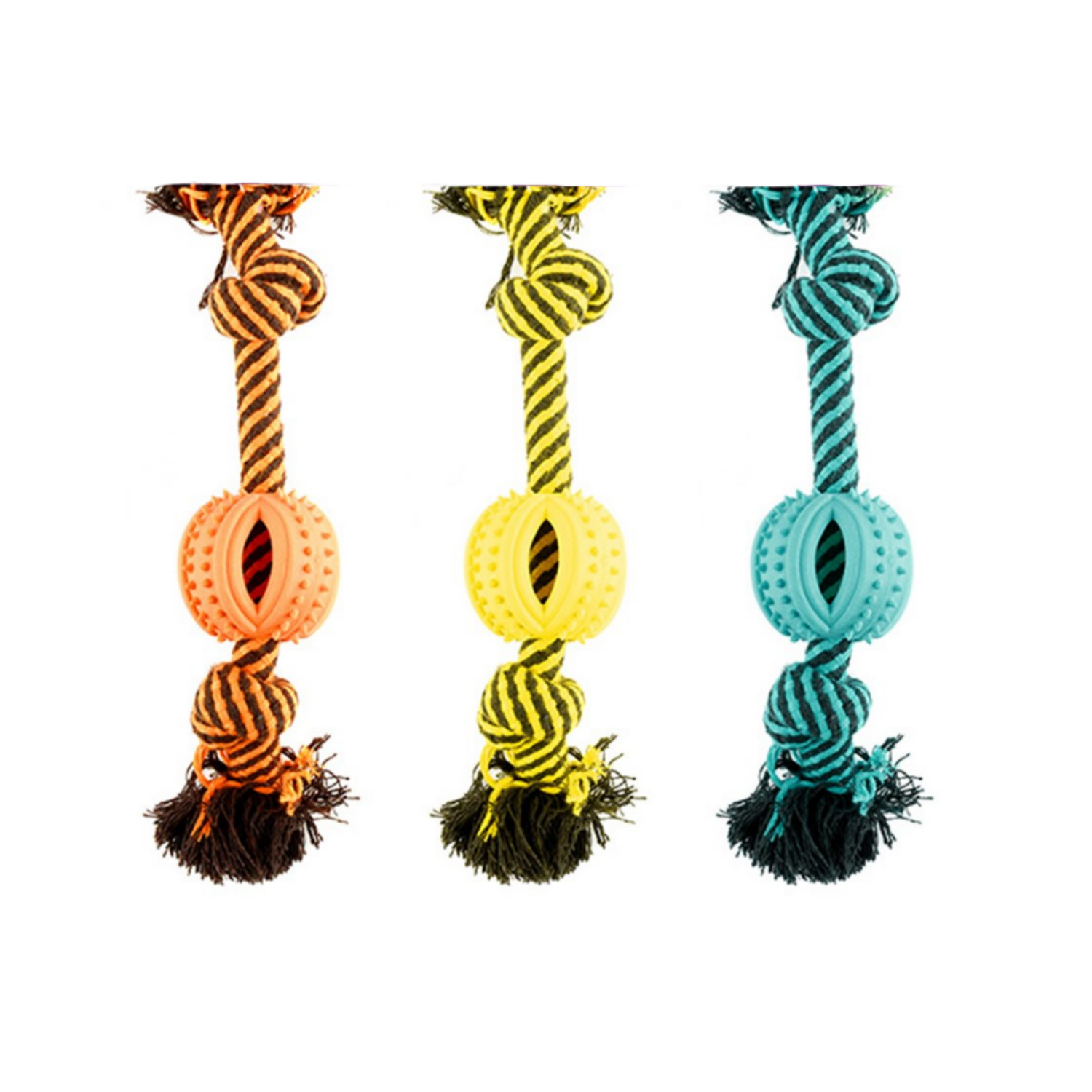 YES4PETS 3x Dog Toy Braided Rope Ball Knot Chew Dental Puppy Petservo