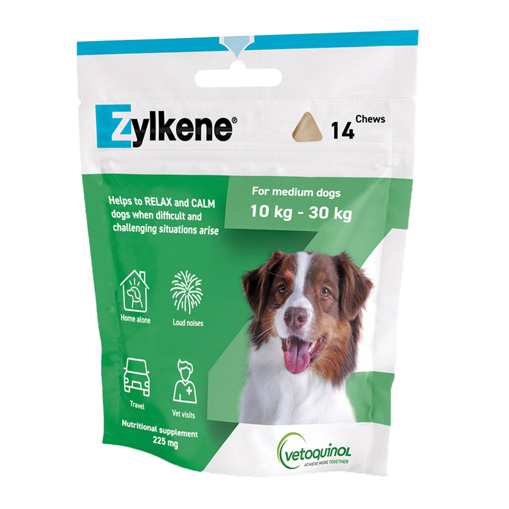 Zylkene - Nutritional Supplement Calming Chews for Medium Dogs 10-30kg 225mg