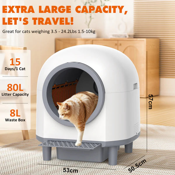 Advwin - 88L Automatic Cat Litter Box Self Cleaning