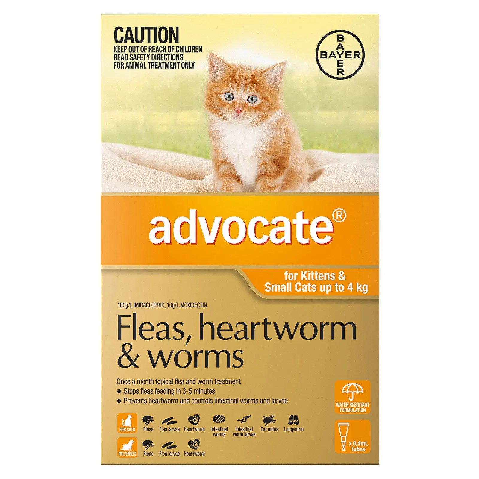 Advocate - For Kittens & Small Cats Up To 4Kg (Orange)