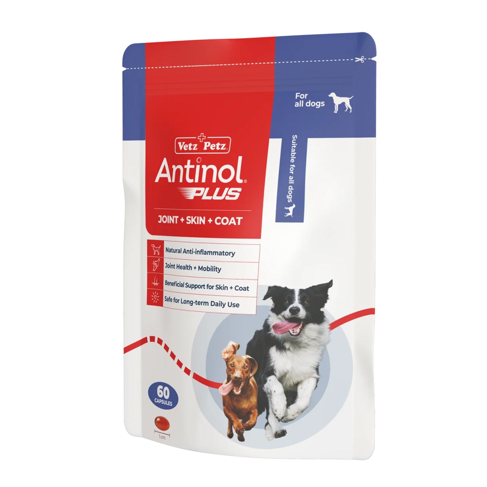 Antinol Plus - Natural Anti Inflammatory Joint Mobility Skin and Coat Soft Gel Capsules For Dogs