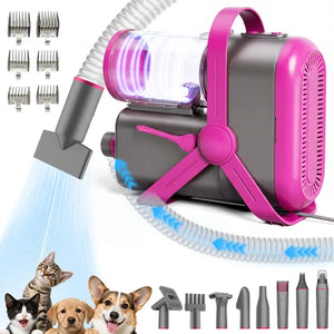 Pet grooming tool with attachments and a hose on a white background at Pet Servo