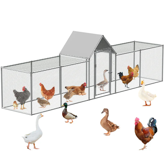Shop Advwin Metal Chicken Coop Walk-in Poultry Cage 5x1x1.5m Petservo