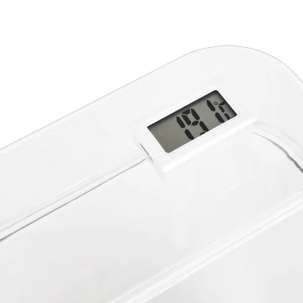 Digital bathroom scale with a white background