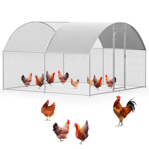 Advwin - Outdoor Walk-in Large Metal Chicken Coop