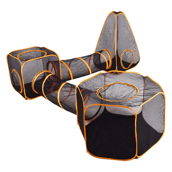 Advwin - 6-in-1 Outdoor Cat Enclosure with Playhouse & Tents