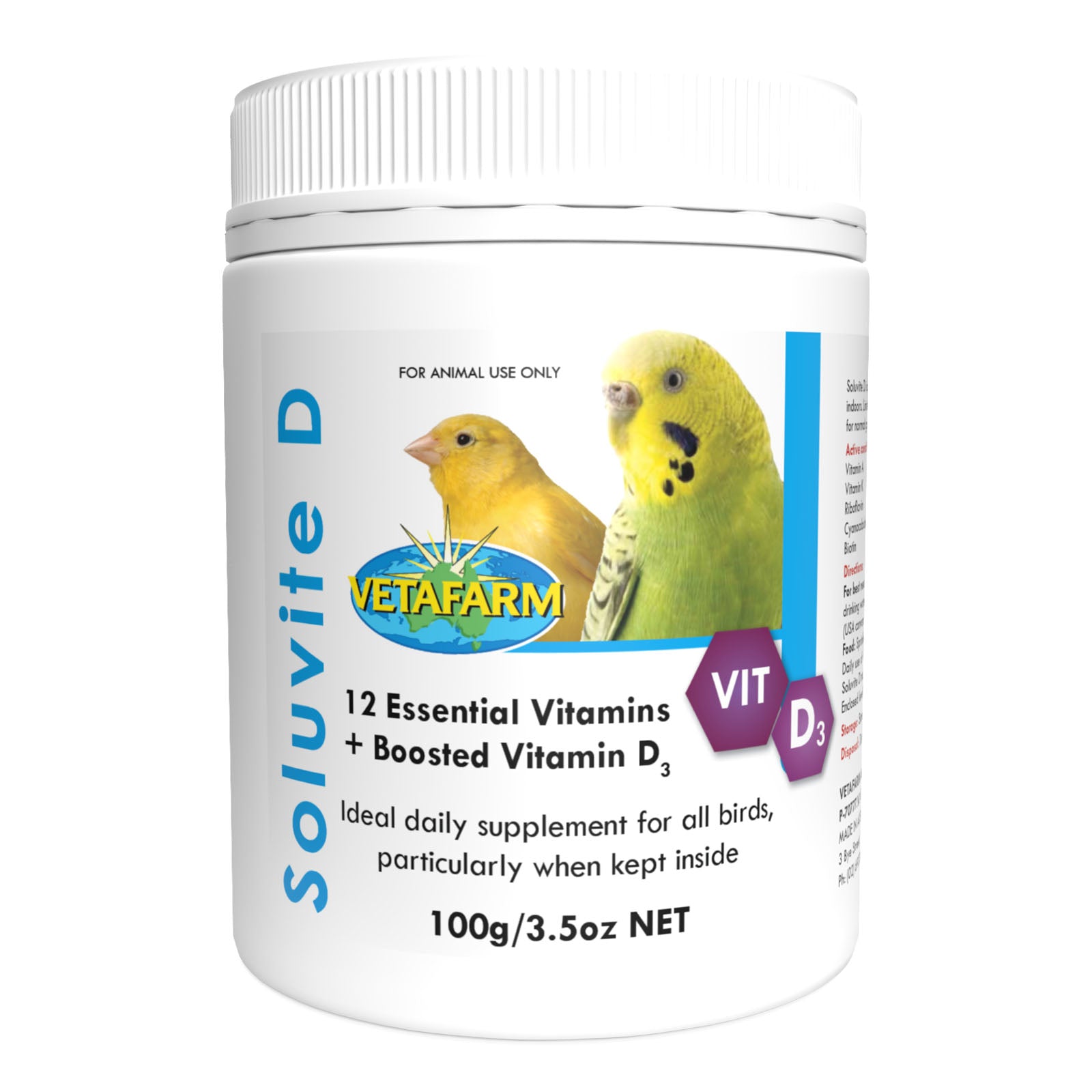 Vetafarm - Soluvite D Vitamin Powder for Birds
