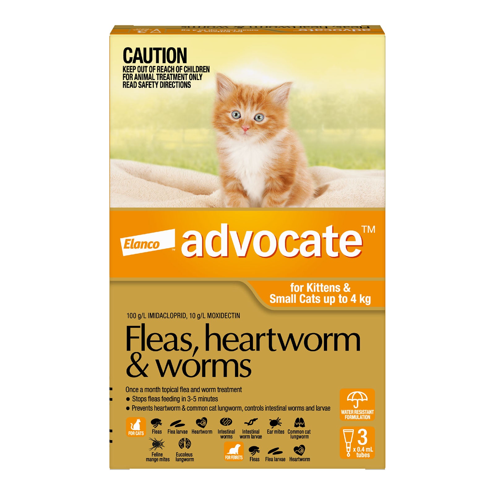 Advocate - For Kittens & Small Cats Up To 4Kg (Orange)