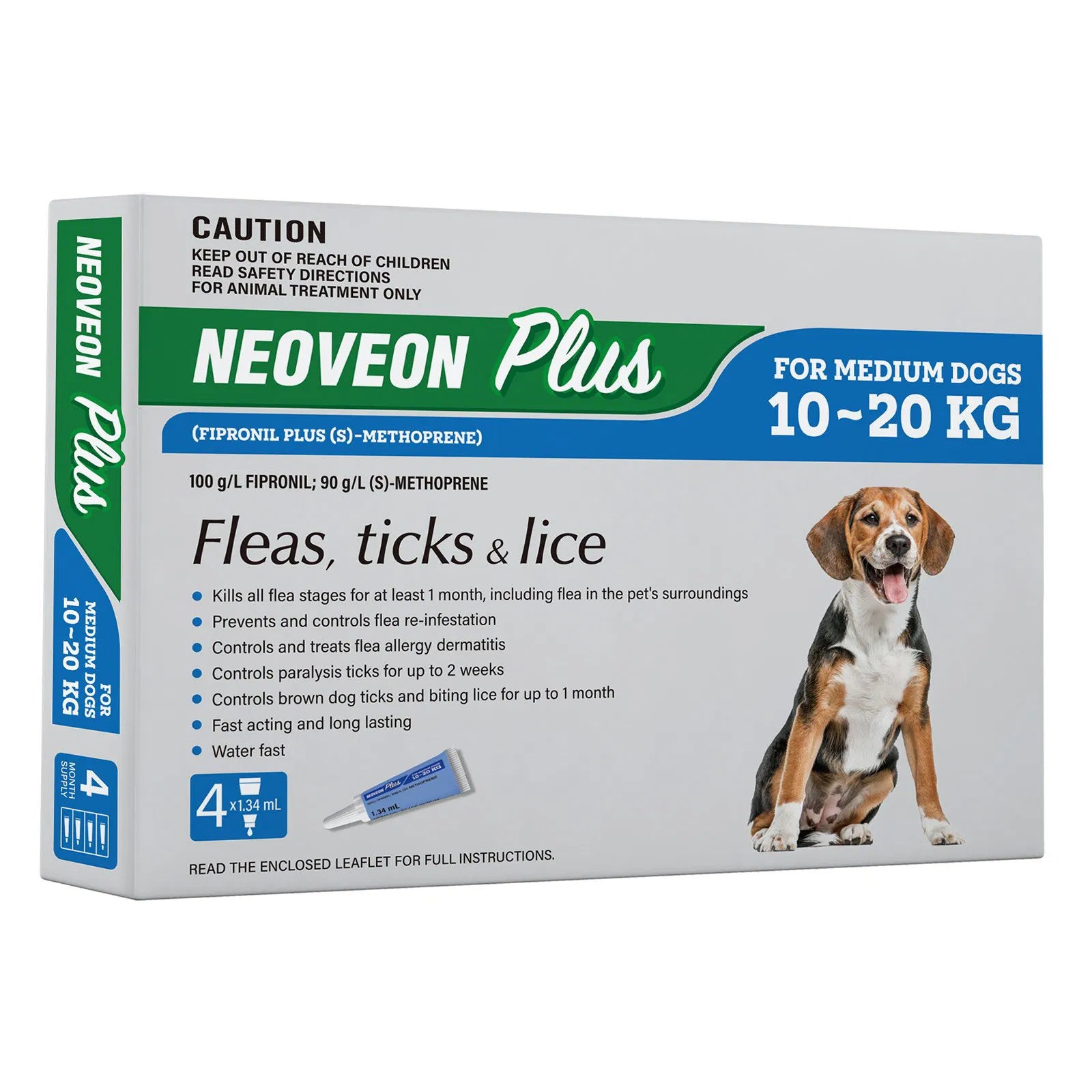 Neoveon Plus Flea and Tick For Medium Dogs 10 to 20kg Blue at PetServo