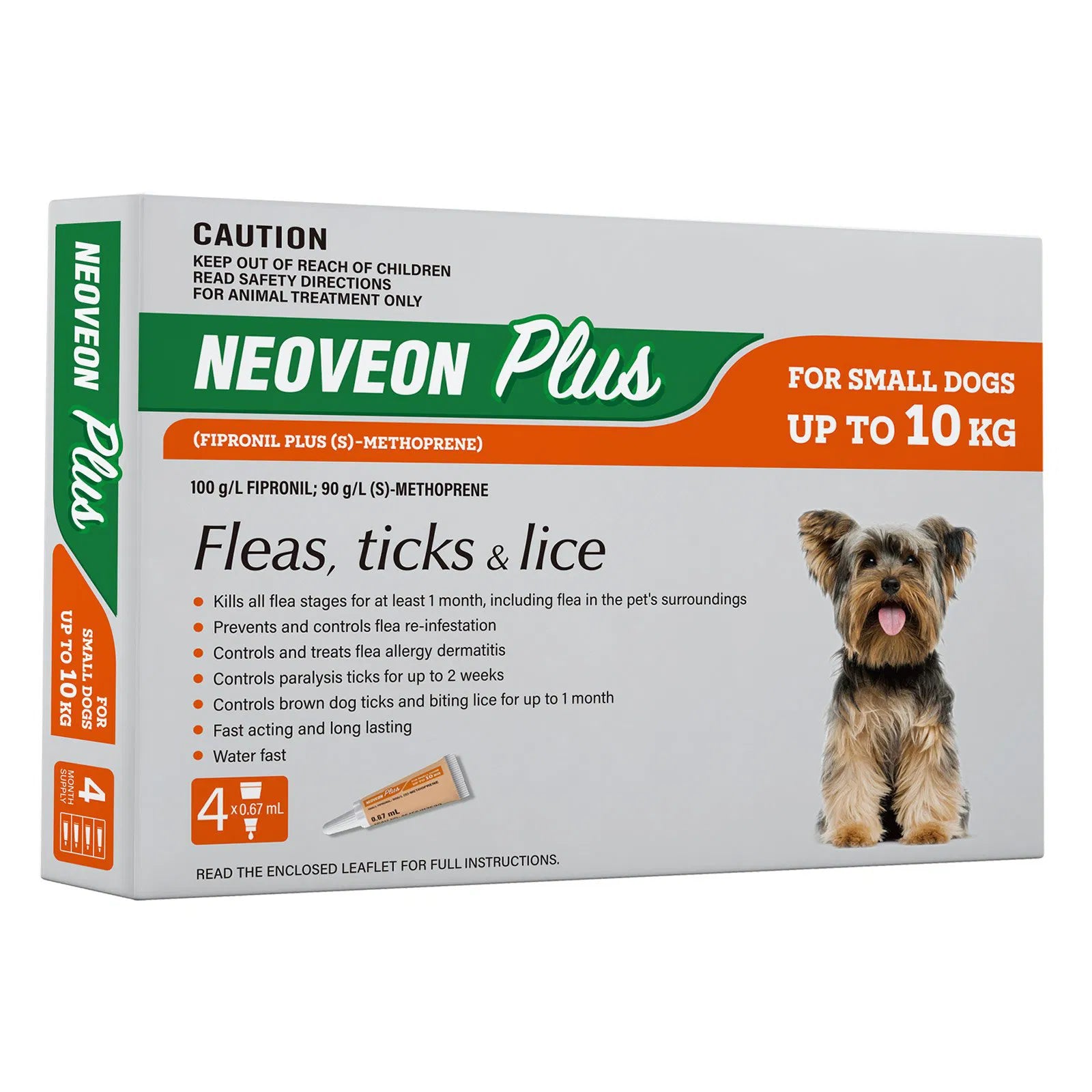 Neoveon Plus Flea and Tick For Small Dogs Upto 10kg Orange at PetServo