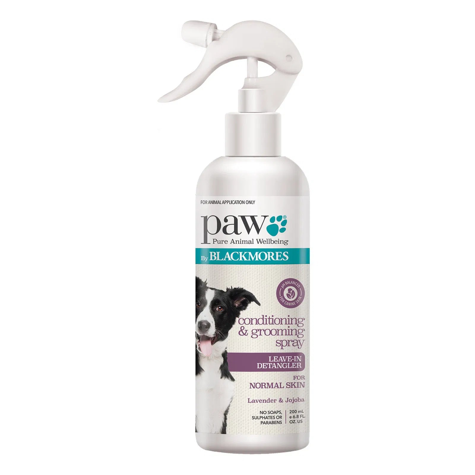 Dog grooming spray bottle with Blackmores branding on a white background at Pet Servo
