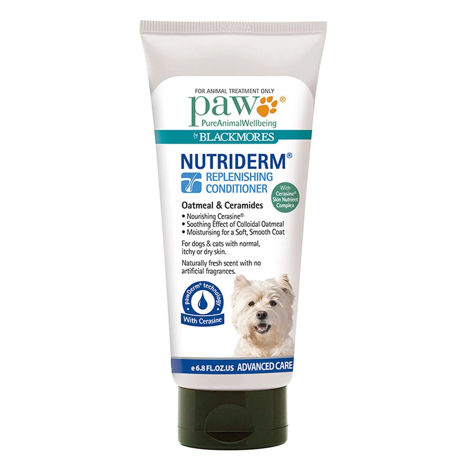Tube of Nutriderm conditioner for pets on a white background at Pet Servo