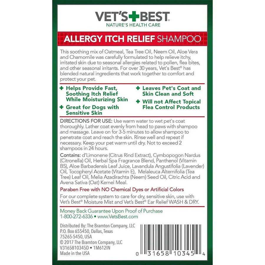 Vet's Best - Nature's Health Care Allergy Itch Relief Shampoo for Dogs