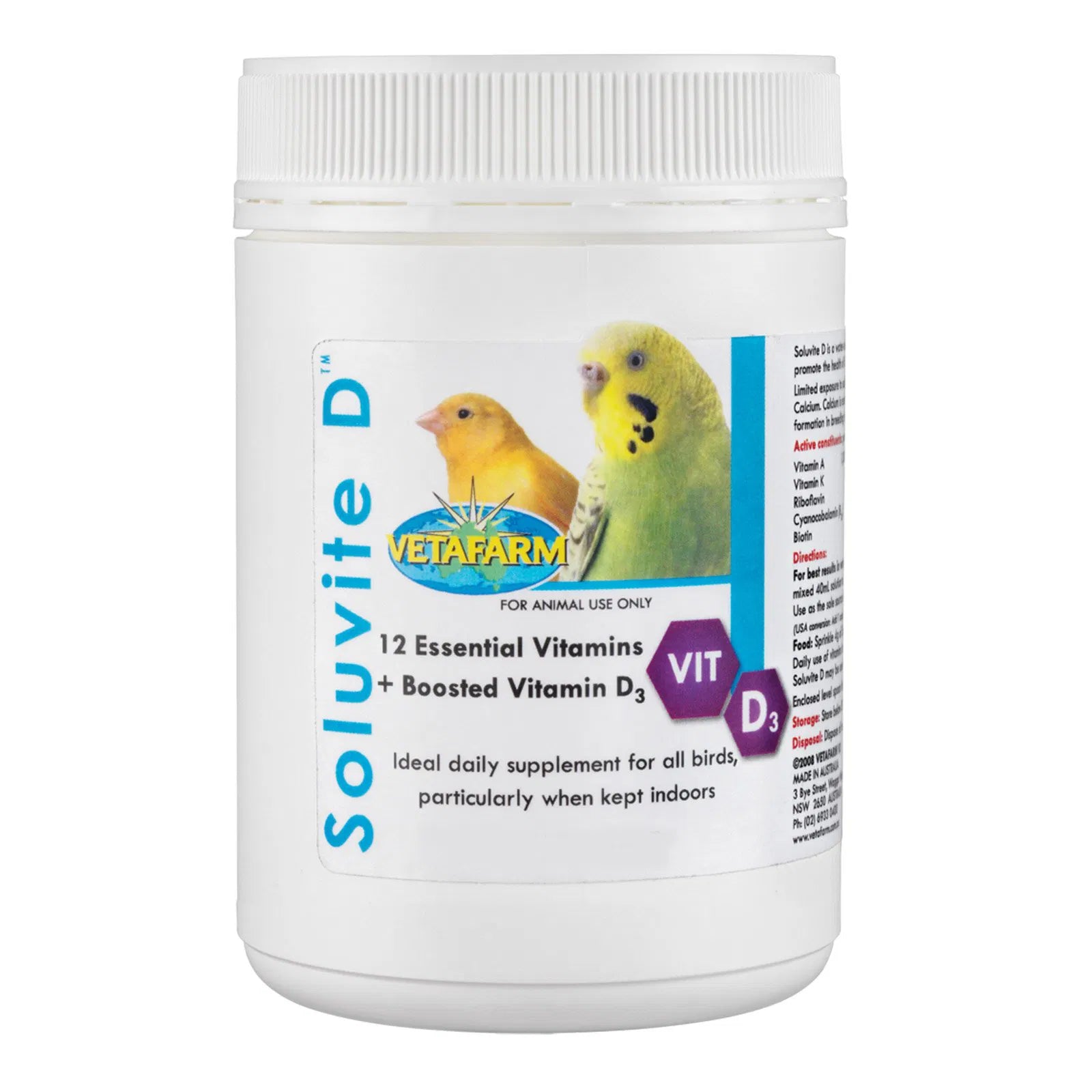 Vetafarm - Soluvite D Vitamin Powder for Birds