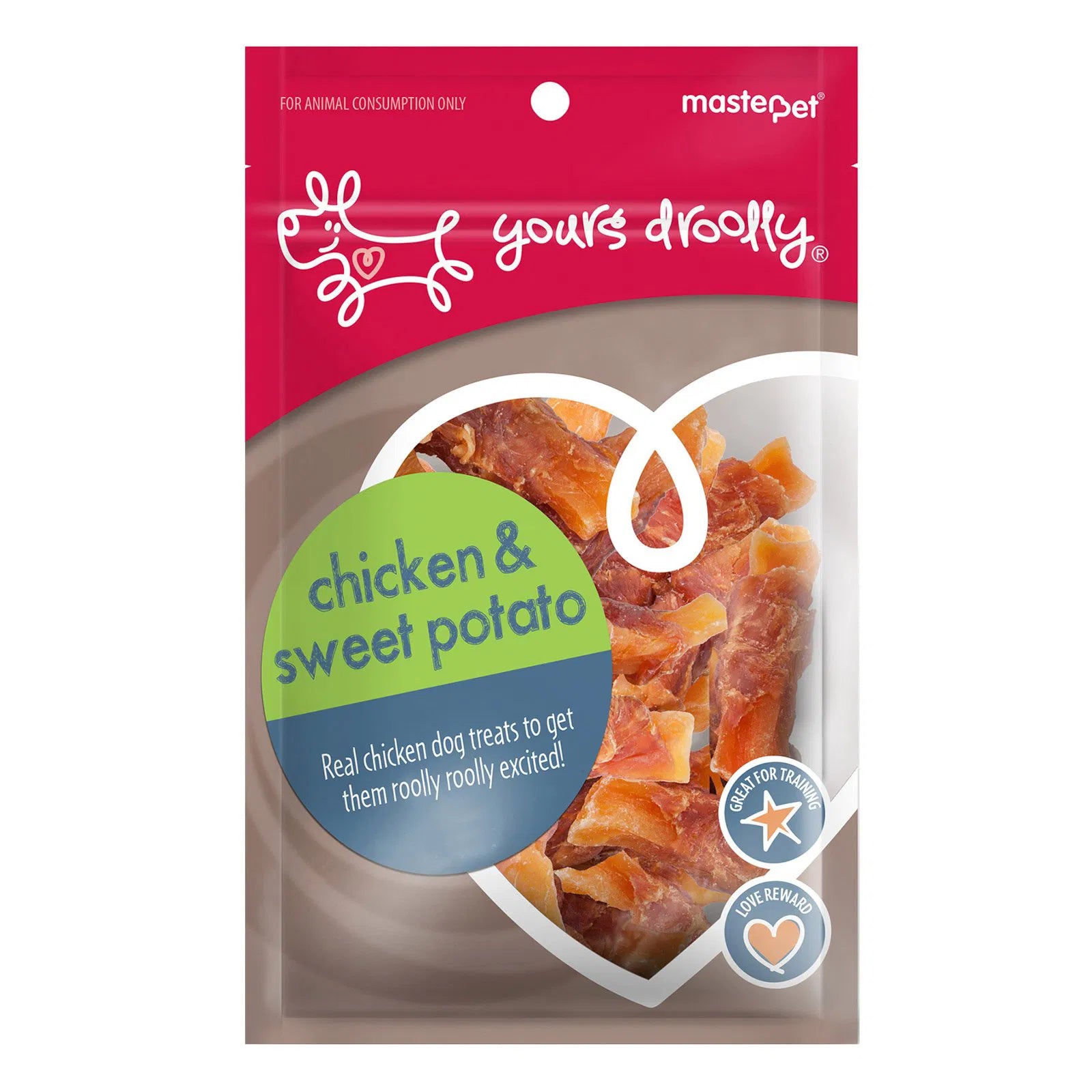 Dog treat package with chicken and sweet potato flavor on a white background at Pet Servo